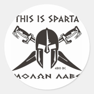 Sticker Rond C'est Sparte - Molon Lave - noir