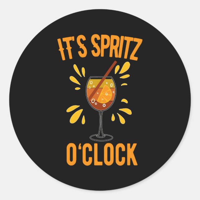 Sticker Rond C'Est Spritz O'Clock Aperol Spritz Fan Sommer Alco (Devant)