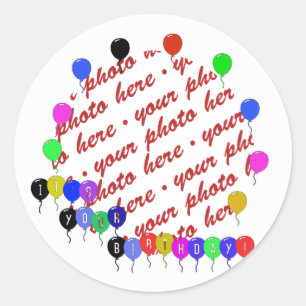 Sticker Rond C'est ton anniversaire ! Cadres photo des ballons 