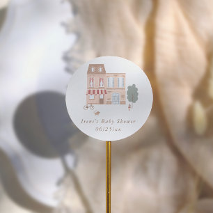 Sticker Rond C'est tout un village Remerciement pour Baby Showe