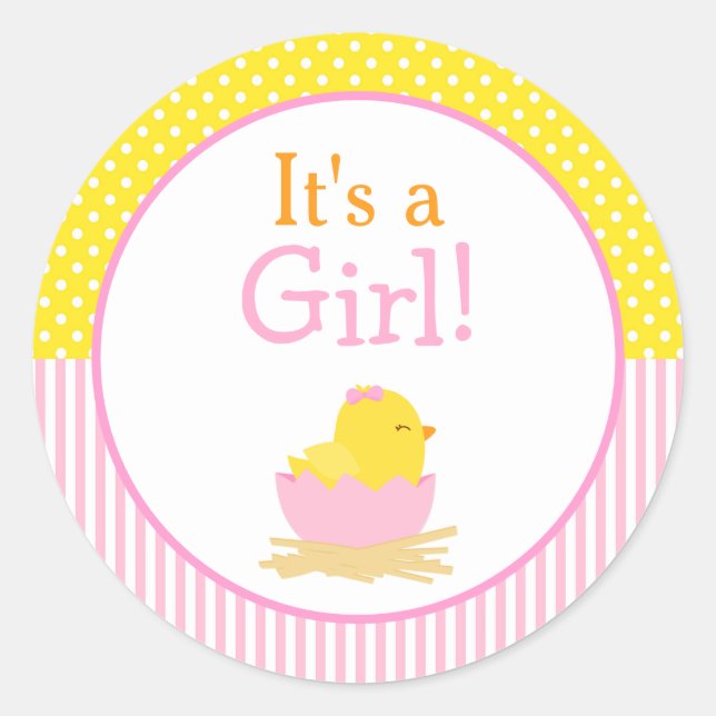 Sticker Rond C'est un Baby shower de filles (Devant)