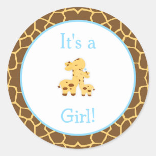 Sticker Rond C'est un Baby shower de Giraffe Garçon