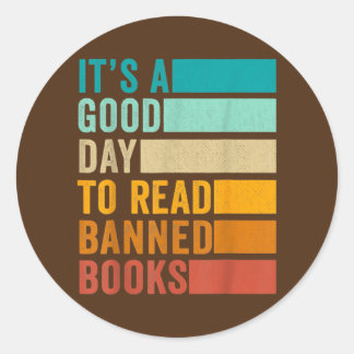 Sticker Rond C'est un bon jour pour lire des livres interdits l