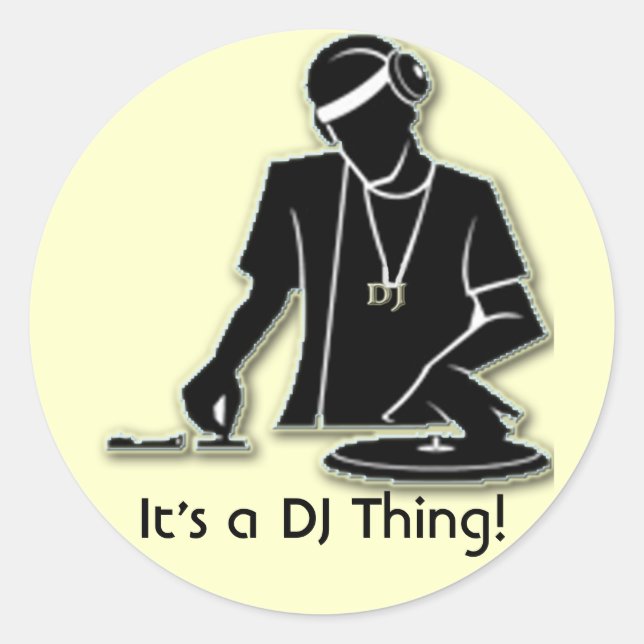 Sticker Rond C'est un DJ Thing ! (Devant)
