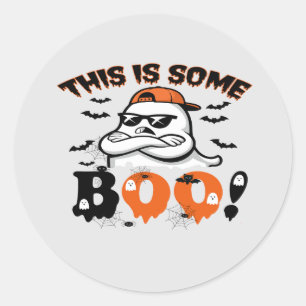 Sticker Rond C'Est Un Fantôme Drôle De Boo Halloween