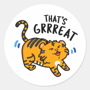 Sticker Rond C'est un gros jeu de tigre
