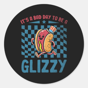 Sticker Rond C'est un jour D pour être un Glizzy 4 juillet