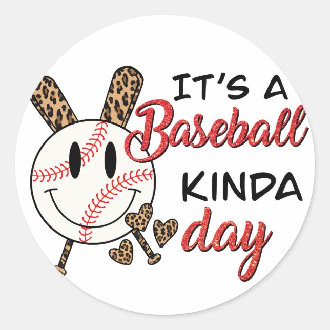 Sticker Rond C'est un match de baseball de Kinda Day, un joueur (Devant)