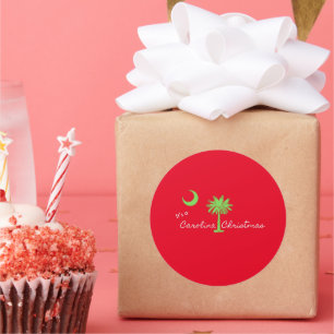 Sticker Rond C'est un Noël en Caroline du Sud