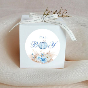 Sticker Rond C'est une citrouille pour Baby Shower garçon