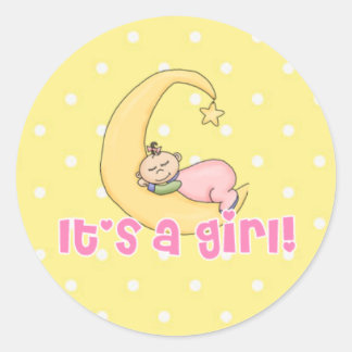 Sticker Rond C'est une fille !