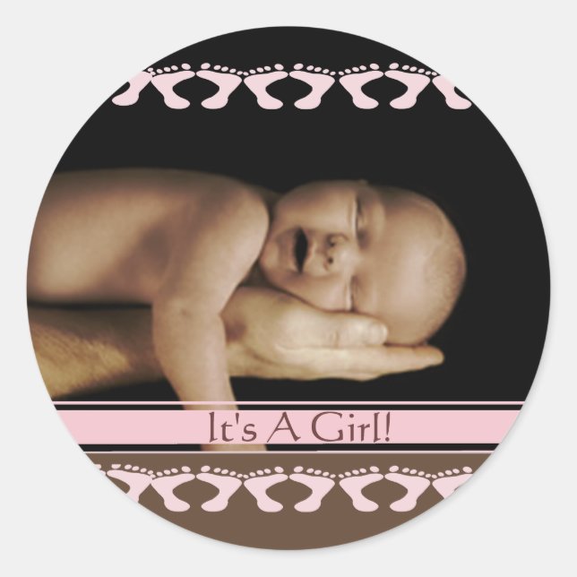 Sticker Rond C'est une fille (Devant)