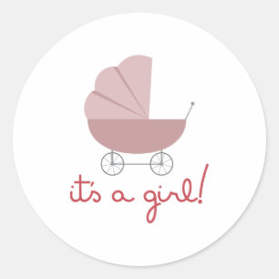 Sticker Rond C'est une fille