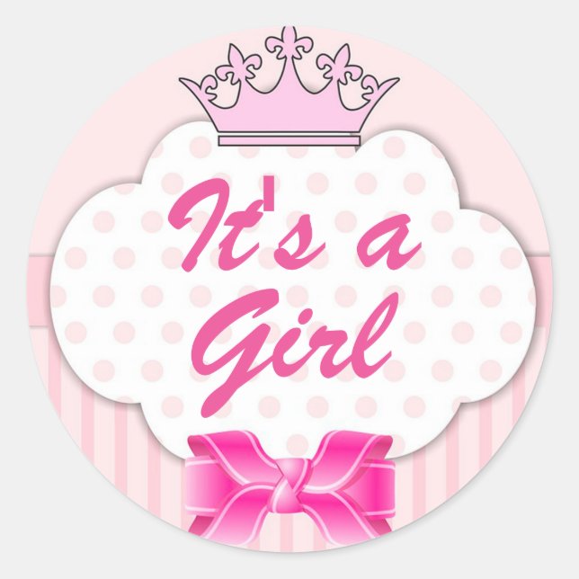 Sticker Rond C'est une fille (Devant)