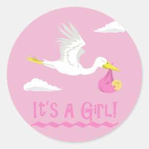 Sticker Rond C'est une fille !