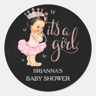 Sticker Rond C'est une fille  Baby Shower C'est une fille