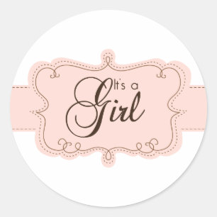 Sticker Rond C'est une fille Cupcake Toppers/Stickers