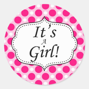 Sticker Rond C'Est Une Fille Polka Dot Milestone