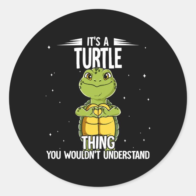 Sticker Rond C'Est Une Tortue Qui Dit Aquarium Turtle 6 (Devant)