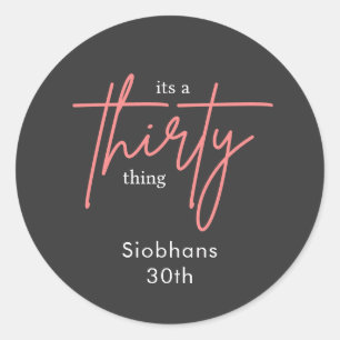 Sticker Rond c'est une trentaine de 30e anniversaire élégant