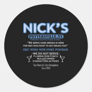 Sticker Rond C'est une vie merveilleuse Nicks Bar George Bailey