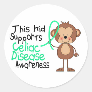 Sticker Rond Cet enfant appuie la sensibilisation aux maladies 