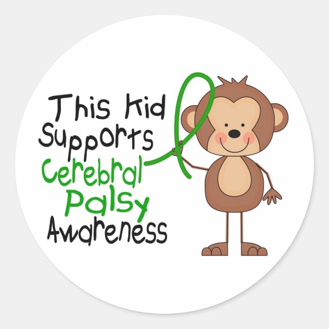 Sticker Rond Cet Enfant Soutient La Sensibilisation À La Peste  (Devant)