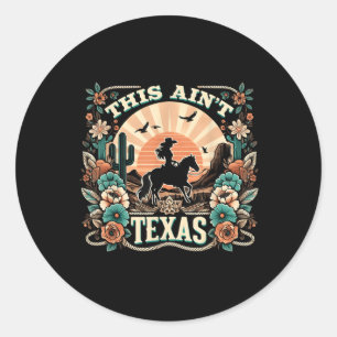Sticker Rond Cet hôtel au Texas Western Cowgirl Desert Sunset A