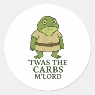Sticker Rond C'Était Le Mlord Carbs Funny Frog Meme Médiéval