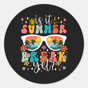 Sticker Rond C'Été Pause Pourtant Rétro Super Joyeux Dernier Jo