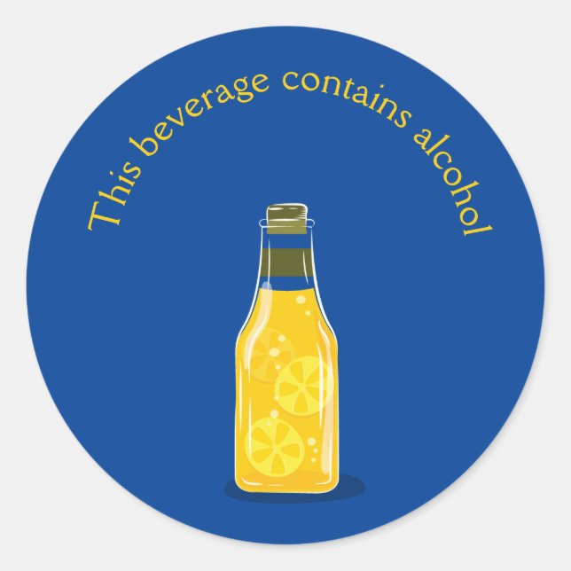 Sticker Rond Cette Boisson Contient De L'Alcool (Devant)