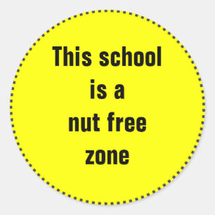 Sticker Rond Cette école est une zone sans noix