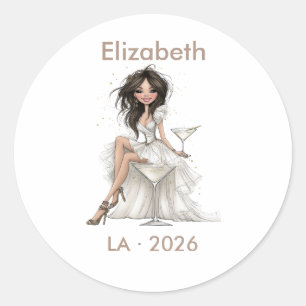 Sticker Rond Cette épouse est une Bachelorette de showgirl