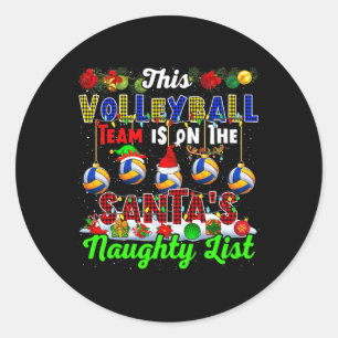 Sticker Rond Cette Équipe De Volley-Ball Est Sur Père Noël Naug