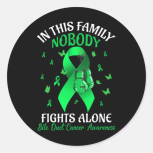 Sticker Rond Cette Famille Personne ne combat seul Bile Duct Ca