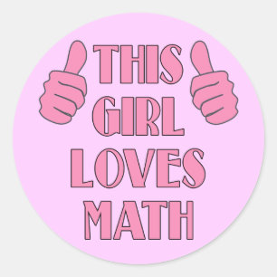 Sticker Rond Cette fille adore le T-shirt Math