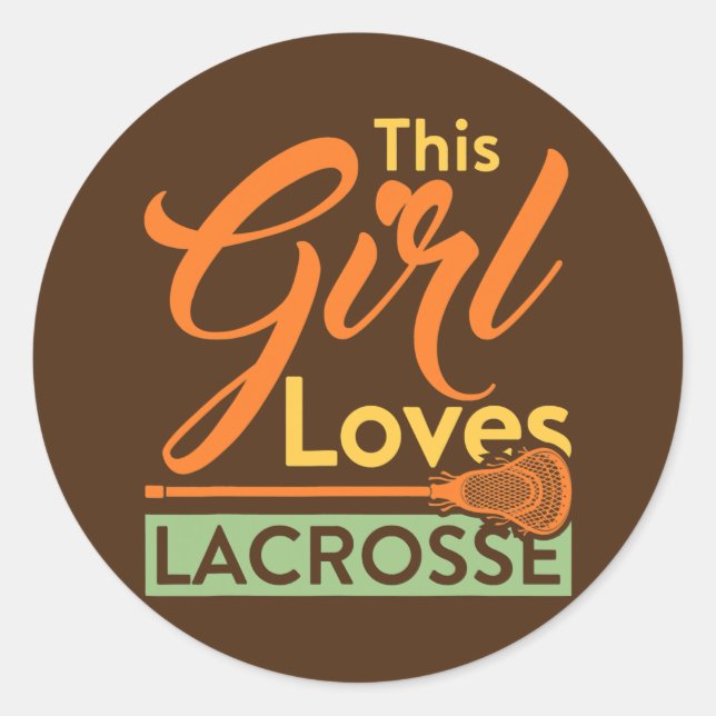 Sticker Rond Cette Fille Aime Lacrosse Player Stick (Devant)