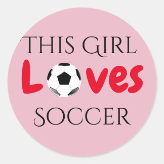 Sticker Rond Cette fille aime le football - Ballon de football 