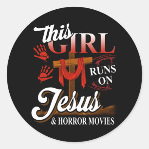 Sticker Rond Cette Fille Fonctionne Sur Jésus Et Les Films D'Ho