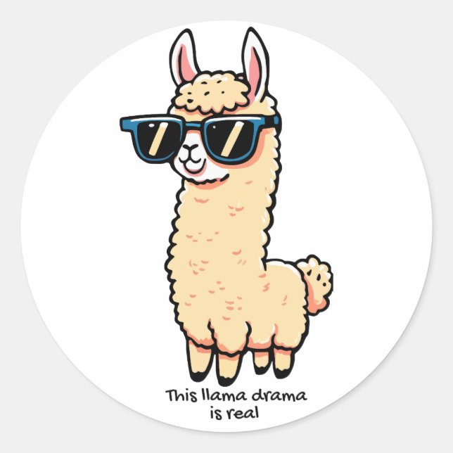 Sticker Rond Cette Llama Drama est vraiment une pose bizarre da (Devant)