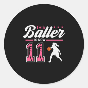 Sticker Rond Cette Ller a maintenant 11 ans Sketll 11e annivers