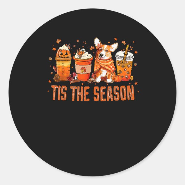 Sticker Rond Cette saison Citrouille épice latte Halloween auto (Devant)