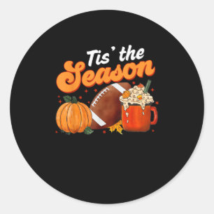 Sticker Rond Cette Saison Citrouille épice Latte Halloween auto