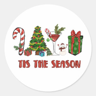 Sticker Rond Cette Saison Joyeux Noël