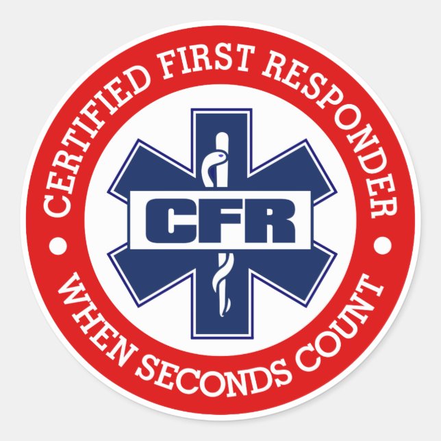 Sticker Rond CFR (premier répondant certifié) (Devant)