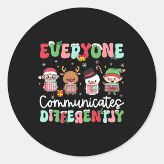 Sticker Rond Chacun communique différemment