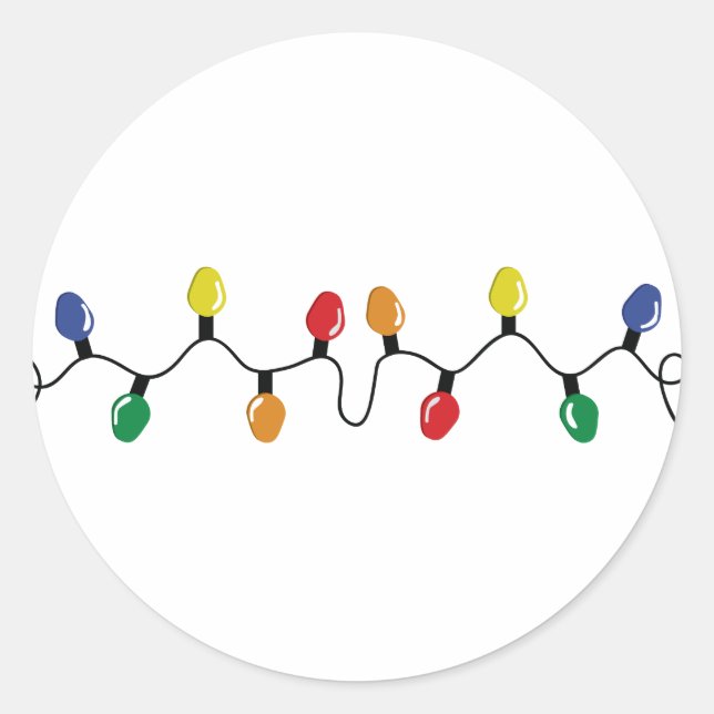 Sticker Rond Chaîne de lumière de Noël (Devant)
