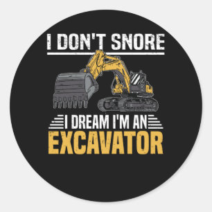 Sticker Rond Chaîne Excavateur Excavateur Apologie Constructio