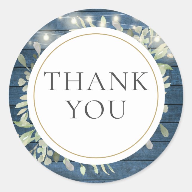 Sticker Rond Chaîne rustique Lights Fête des mariées verdoyante (Devant)