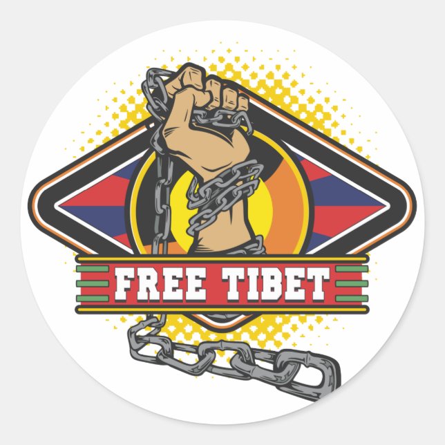 Sticker Rond Chaînes du Tibet gratuites (Devant)